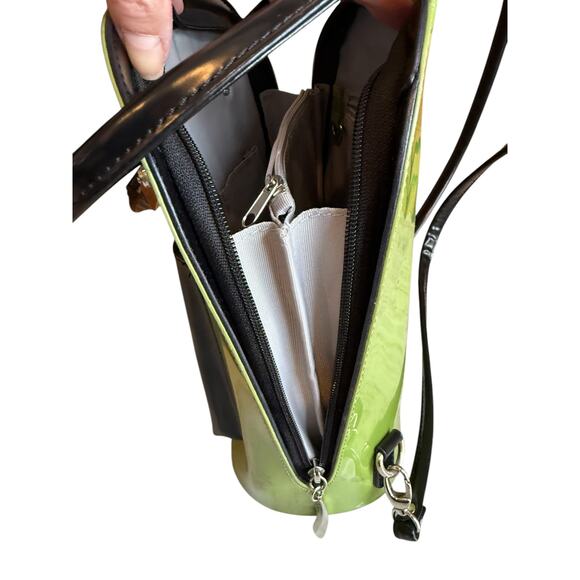 Beijo Classic Patent Leather Statement Backpack Avocado Green Black main image 9